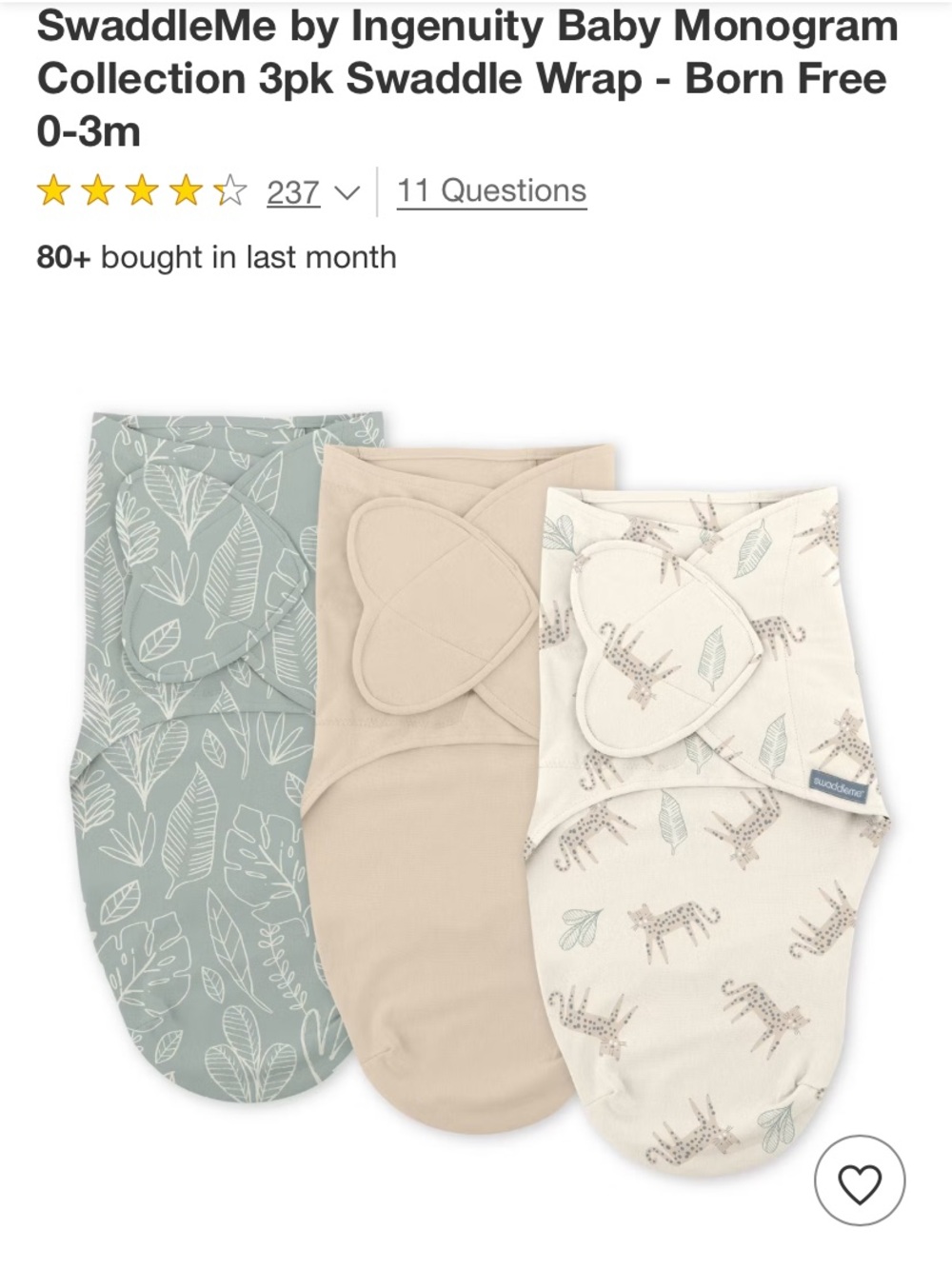 SwaddleMe 3-Pack Cotton Swaddle Wraps in Sage, Cream, Tan - SwaddleMe